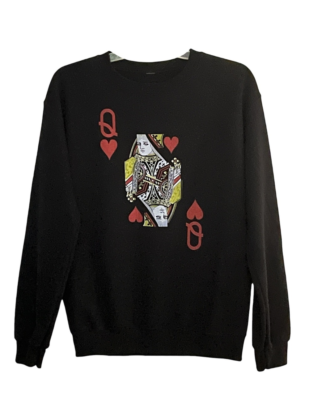 Queen of Hearts Black Crewneck Vegas and Chill Sweatshirt